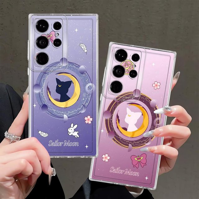 Handyhülle für Samsung Galaxy S26 S25 S24 S23 S22 S21 Ultra Note 20 S20 Plus mit niedlichem Katzen-Design in Lila und Multicolour - Bild 1