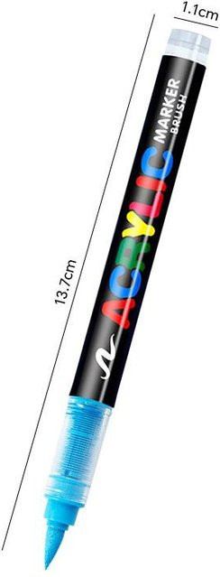 Supply Made Acrylmarker als Pinselstift in Himmelblau für Stein, Keramik, Glas, Holz und Leinwand - Bild 1