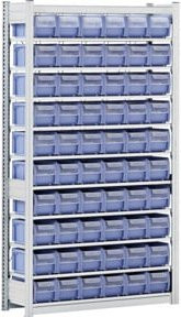 Bito C-Teile-Regal Grundfeld, Farbe: silber und blau, B/T/H: 105,8 x 62,4 x 185,0 cm, verzinkt - Bild 1
