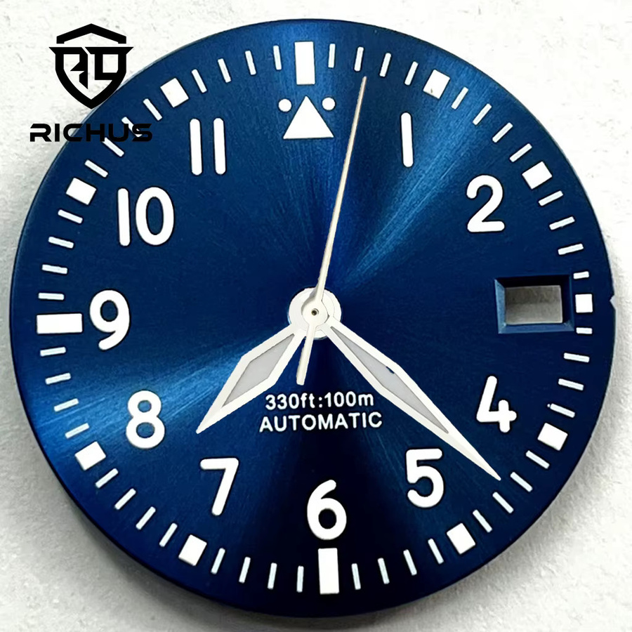 RICHUS Uhrenzubehör Zifferblatt, 29 mm, grün leuchtend, Silber - Bild 2