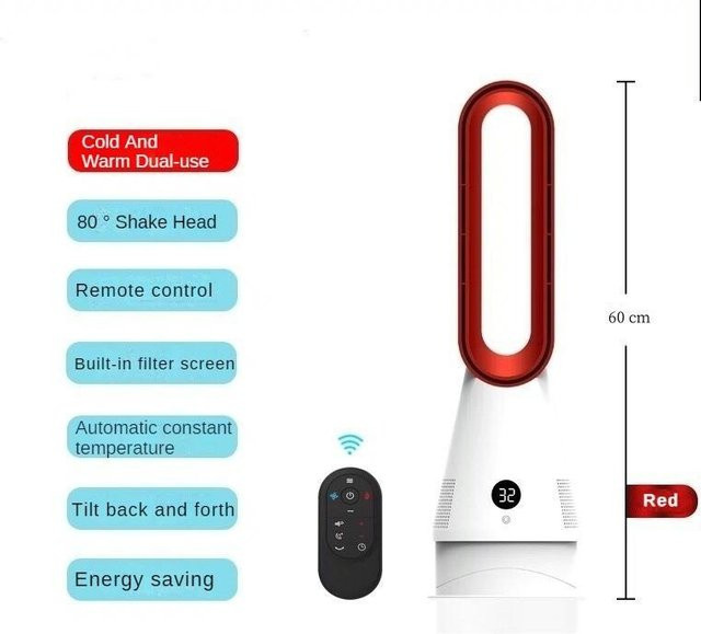 Sea Global Flügelloser Desktop-Ventilator mit Warm- und Kaltfunktion, 35 W, Luftreiniger, B/H: 19,5 x 60 cm - Bild 1