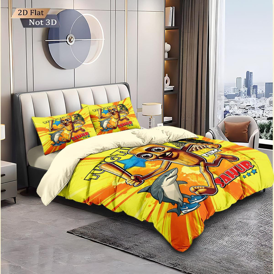 Paslu Bettwäsche Set mit Cartoon KI Gehirnfäule Design, bestehend aus Bettbezug und Kissenbezügen, B/H: 135 x 200 cm - Bild 2
