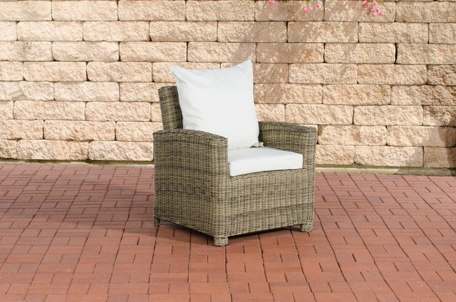 TPFGarden Sessel Fino Cremeweiss aus Rattan und Metall - Bild 1