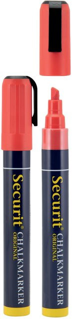 Securit 2er-Set Flüssigkreidemarker für Profis mit Keilspitze in Rot, Schriftbreite 2-6 mm - Bild 1