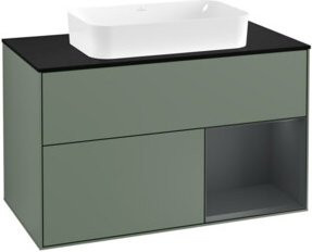 Villeroy & Boch Waschtischunterschrank Finion mit Abdeckplatte, Blau lackiert, Breite: 100 cm, Tiefe: 60,3 cm - Bild 1