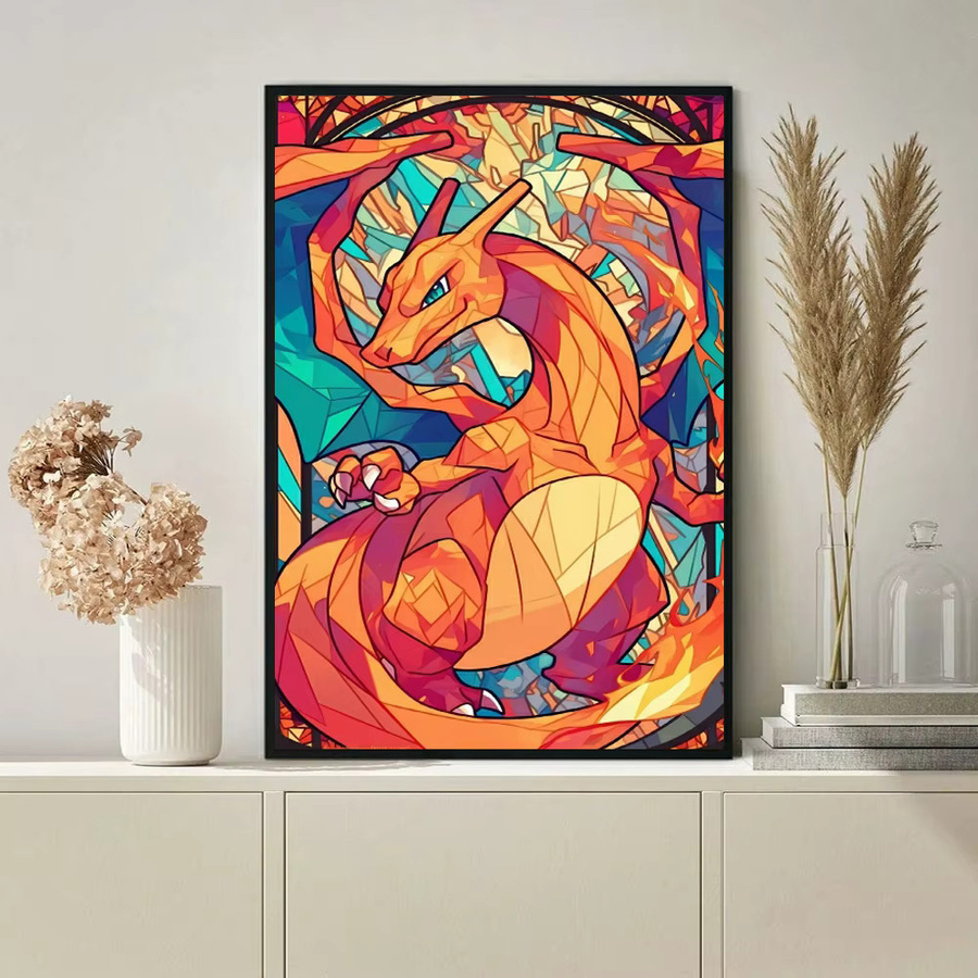 Potdemiel Pokemon Charizard Diamant-Malset 5D DIY Kreuzstich in Multicolour, rundes Kunst-Set für Erwachsene und Kinder - Bild 2