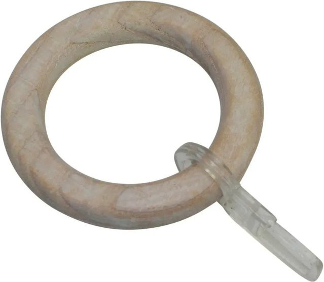 Schöner Wohnen Gardinenringe Mira mit Faltenlegehaken aus Esche Geölt, 10 Stück, Braun/Beige - Bild 1