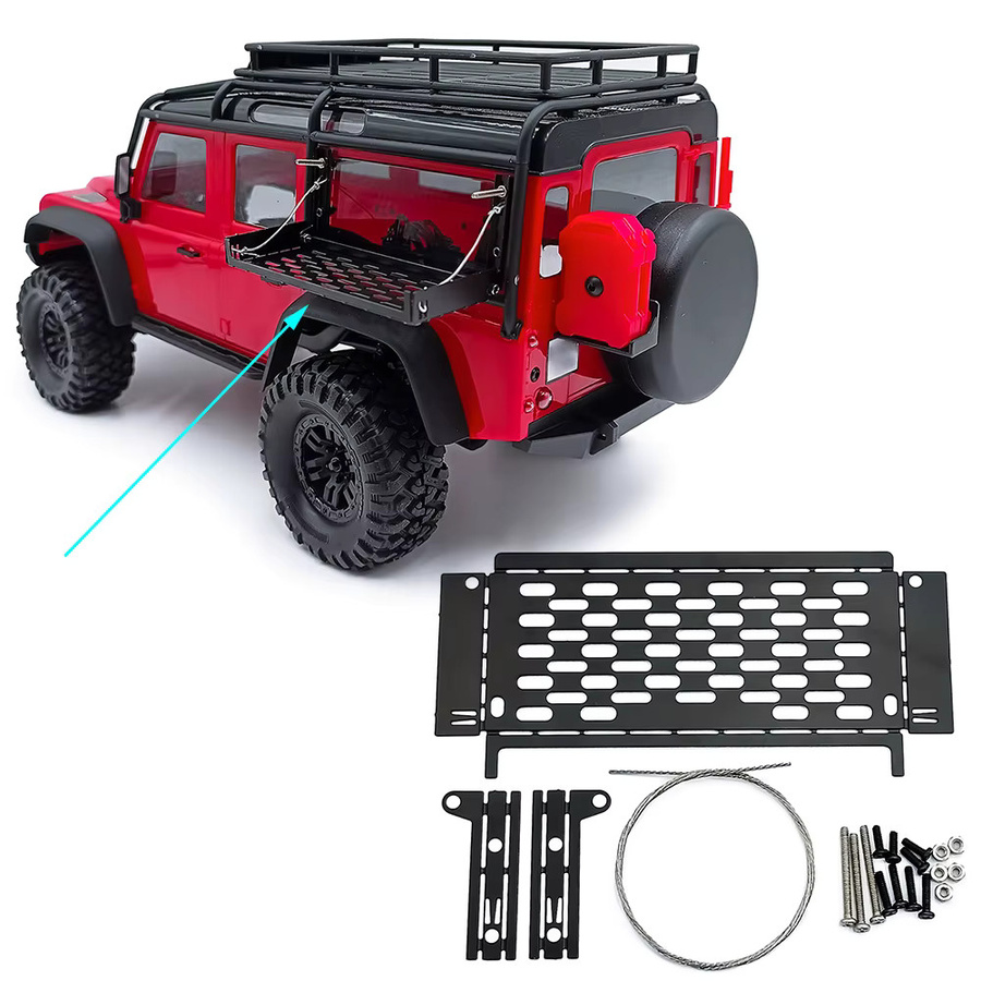 YEAHRUN Defender Metall-Unterfahrschutz Seitenschweller Ansauggitter Verkleidung Hecktür 1/18 RC Crawler Teile - Bild 5
