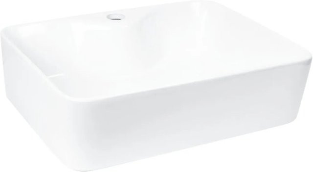 Kerra Aufsatzwaschbecken KR-51 aus Keramik, Weiß Glänzend, Rechteckig - Bild 1
