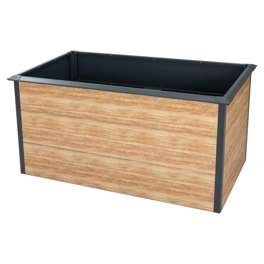 Westmann Metall-Hochbeet Primus-Multi L aus verzinktem Stahl in Holzoptik und Anthrazit mit Schneckenschutz, B/T/H: 150 x 75 x 77 cm - Bild 2