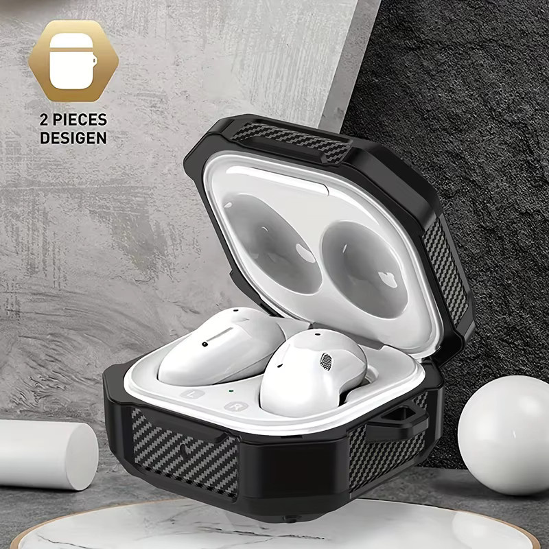 Samsung Galaxy Buds 2 Pro Schutzhülle aus TPU in Schwarz mit Schlüsselanhänger - Bild 4