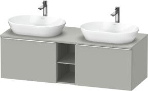 Duravit Waschtischunterschrank D-Neo in Grau Beton matt, Wandmontage, B/T/H: 140 x 55 x 45,9 cm - Bild 1