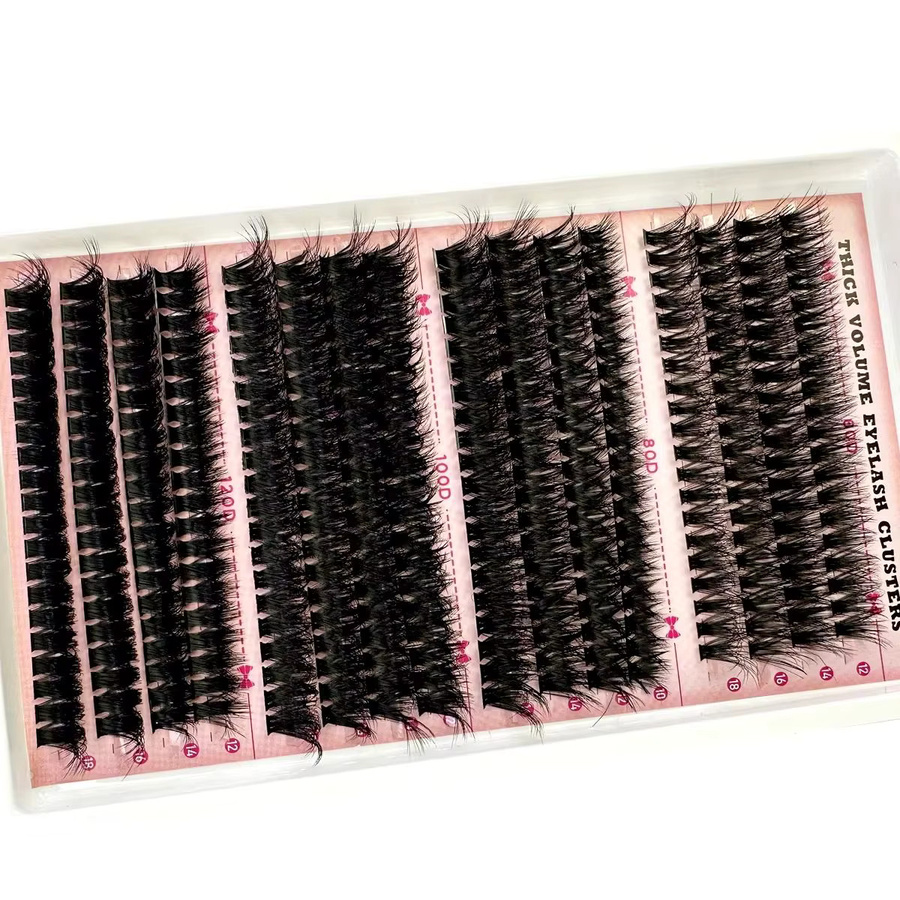 AMSDCN Einzelwimpern Cluster Extensions, 16 Reihen, Mix 60D-120D, Unisex - Bild 2