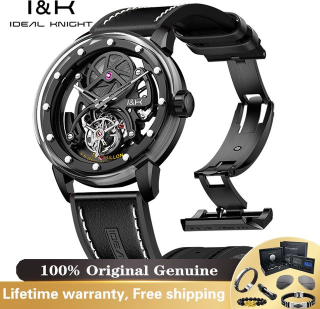 IDEAL KNIGHT Herrenuhr, Automatik, Edelstahl, Schwarz, 5 ATM - Bild 1
