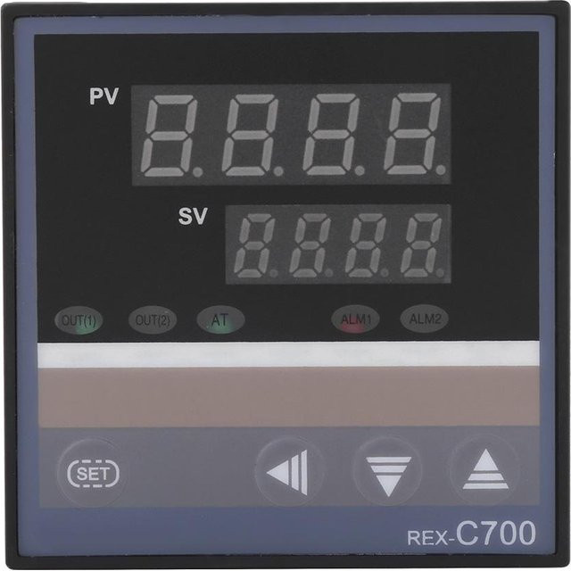 Fishine Digitaler PID-Temperaturregler REXC700 bis 400 Grad Celsius, Thermoelementeingang, Relaisausgang, 220V, Schwarz - Bild 1