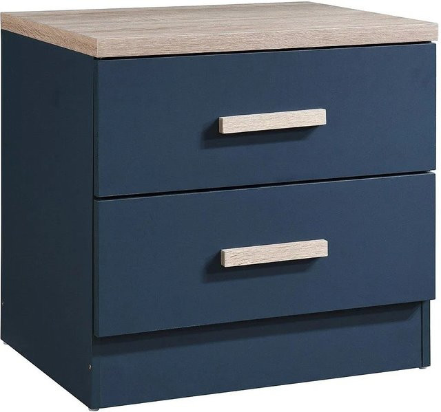 Nachttisch Skaido von Vente-unique in Blau und Naturfarben Hell mit einer Breite von 50 cm - Bild 1