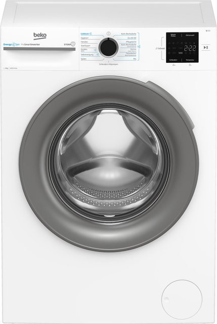 Beko Stand-Waschmaschine Frontlader BM3WFU4841W1 in Weiß mit 8 kg Kapazität, 1400 U/min und Aquastop - Bild 1