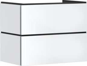 Waschtischunterschrank hansgrohe Xilesa E in Mattweiß mit 2 Schubladen und PushOpen, B: 78 cm, T: 47 cm - Bild 1