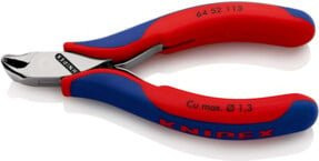 Knipex Elektronik-Vornschneider mit Mehrkomponenten-Hüllen in Rot, 115 mm - Bild 1