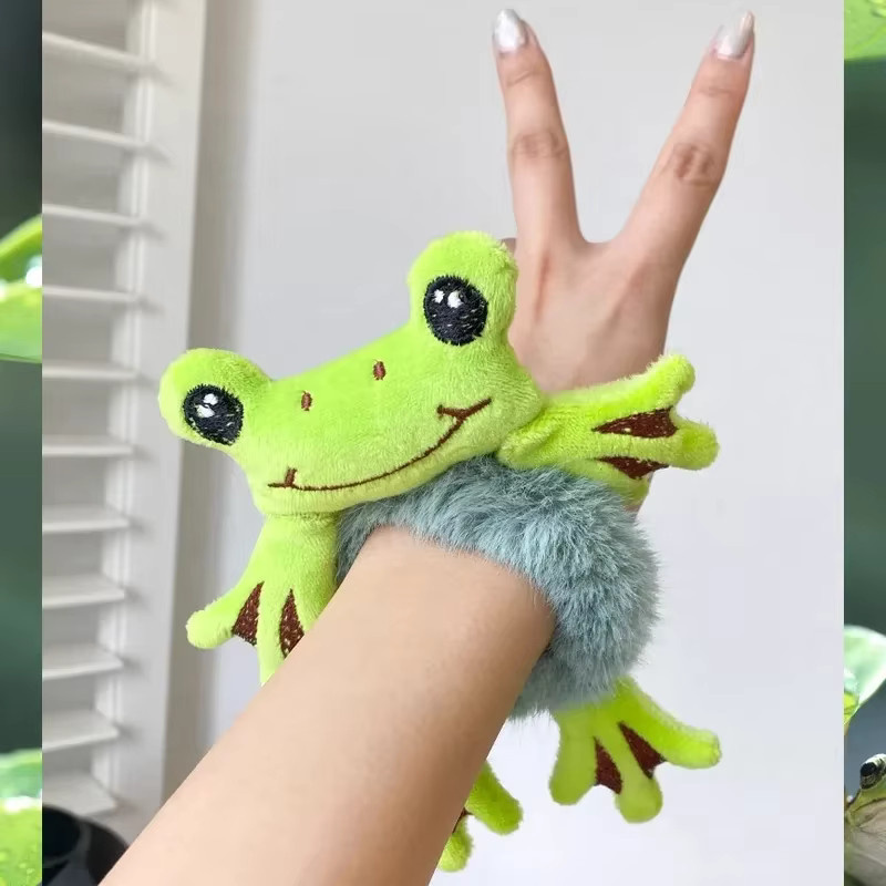 Haarring Frosch Plüsch, Grün, Damen - Bild 2