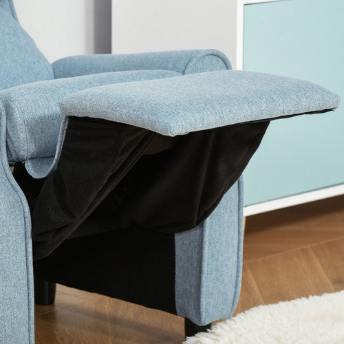 HOMCOM Kindersofa mit Fußstütze und Armlehnen in Blau, B/T/H: 58 x 53 x 70 cm - Bild 2