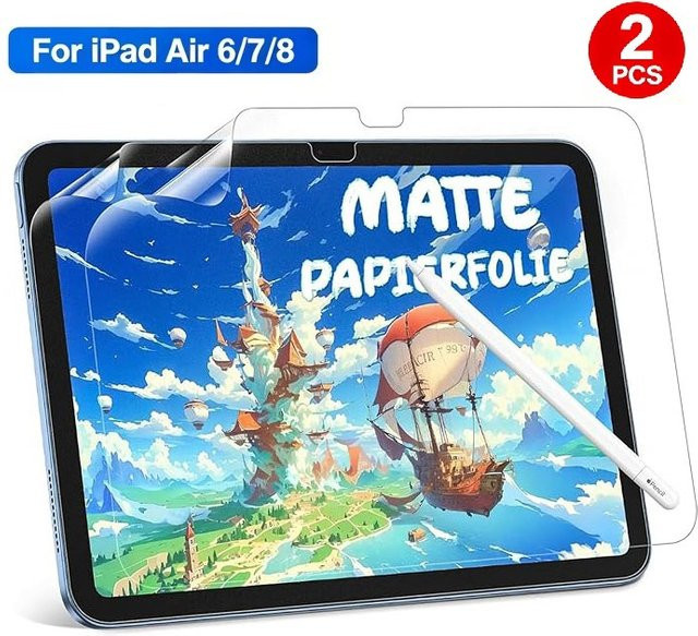 2 Stück Schutzfolie mit Papiergefühl für Apple iPad Pro und iPad Air 11 und 13 Zoll, transparent - Bild 1