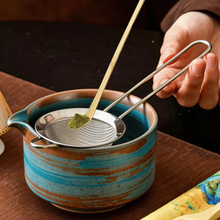 8-teiliges Japanisches Matcha-Set von shunxiang in Blau mit Keramikschale, Bambus-Besen und Zubehör zur Tee-Zubereitung - Bild 2