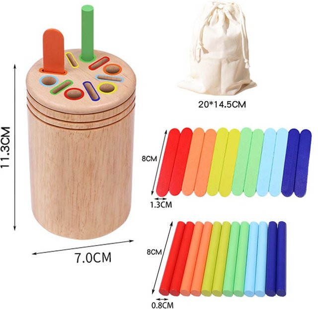 Binchi Holz Zuordnungsspielzeug Montessori, Sortierstab, ab 3 Jahre - Bild 1