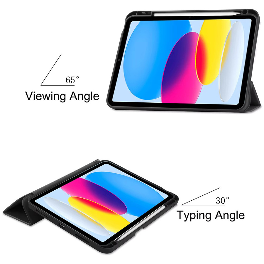 Apple Tri-Fold Tablet-PC-Hülle für iPad 11. Generation A16 und 10. Generation 10,9 Zoll mit Stiftfach in Schwarz - Bild 4
