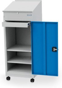 Bedrunka+Hirth Flügeltürenschrank 105 mit Rolluntersatz und Pultaufsatz, B/T/H: 50 x 50 x 131,5 cm - Bild 1