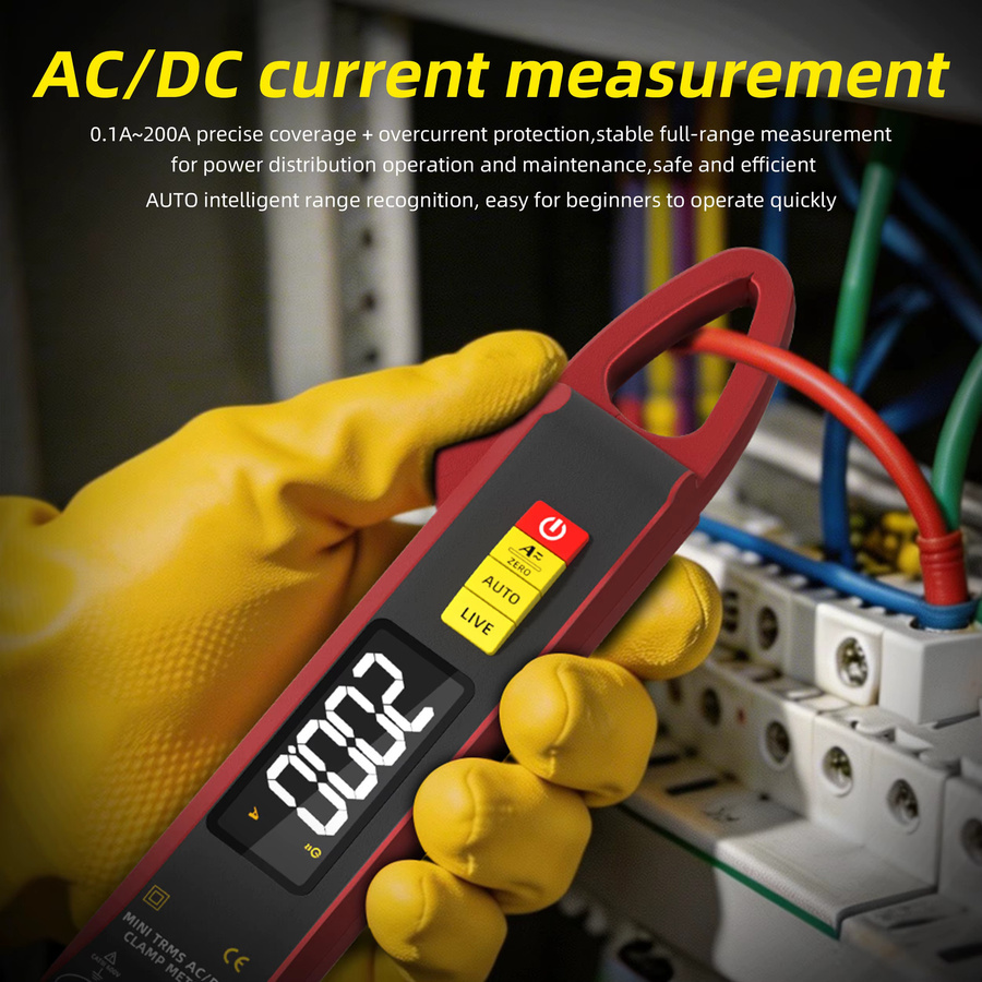 BSIDE UX2 Digitales Zangenmessgerät True RMS Amperemeter für DC/AC Strom mit Temperaturtester in Rot - Bild 4