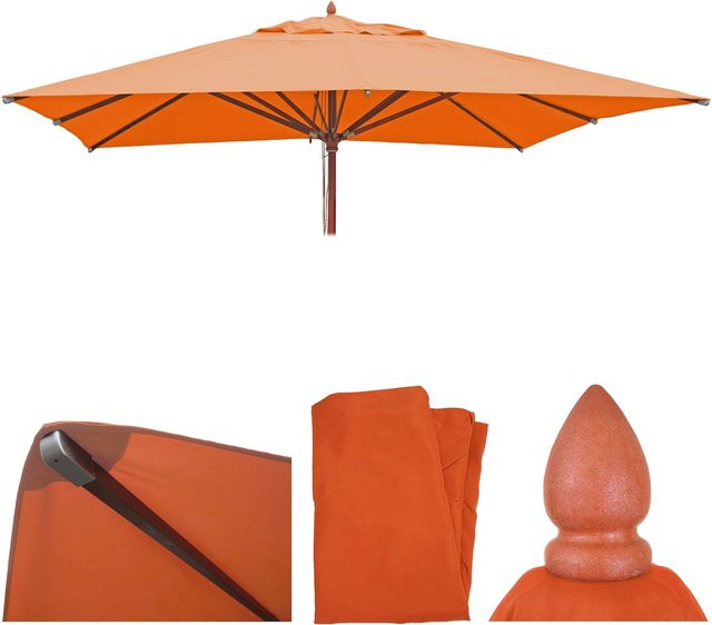 Ersatzbezug für MCW Gastronomie Holz-Sonnenschirm C57, eckig, Polyester, Terracotta, B x B: 300 x 300 cm - Bild 1