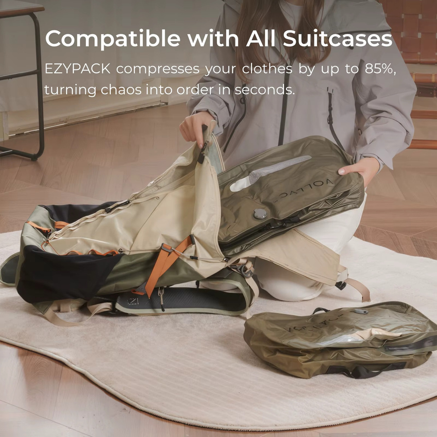 Flextailgear Flextail X Vollyc Ezypack Vakuum-Aufbewahrungstasche, wiederverwendbare Kompressionsbeutel für Kleidung und Reisegepäck, 18–55 l, Solid - Bild 2