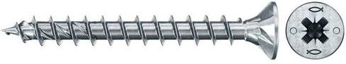 Fischer Power-Fast II CZF Spanplattenschrauben mit Kreuzschlitz Pozidriv, Durchmesser: 4,5 mm, Länge: 35 mm, Stahl galvanisch verzinkt, 500 Stück - Bild 1
