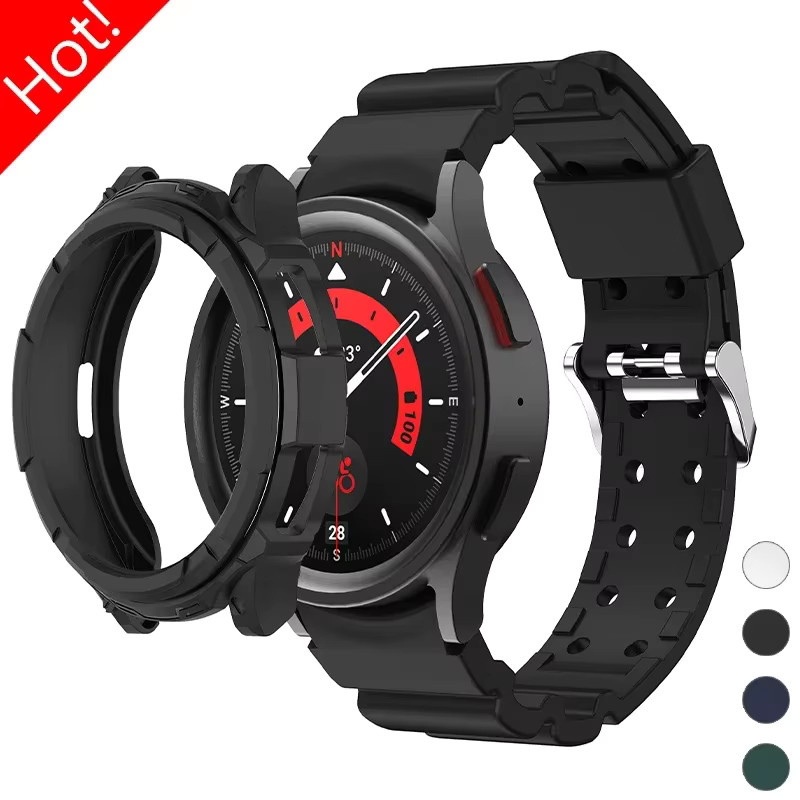 FancyWrist Silikonarmband + Hülle für Samsung Galaxy Watch 6 Classic, Schwarz, Unisex - Bild 2