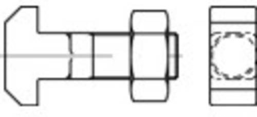 TOOLCRAFT Hammerkopfschraube M10 30mm Vierkant DIN 186 aus Stahl 25er Set - Bild 1
