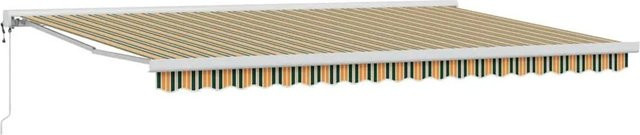 vidaXL Markise in Grün-Gelb mit Kassettenfunktion aus Polyester und Aluminium, B: 500 cm, T: 300 cm, H: 165 cm - Bild 1