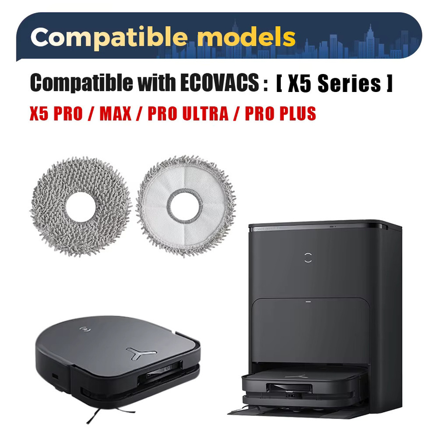 Ecovacs Deebot X5 OMNI X5 PRO X5 MAX X5 Pro Ultra Ersatzkit mit Wischpads in Grau - Bild 2