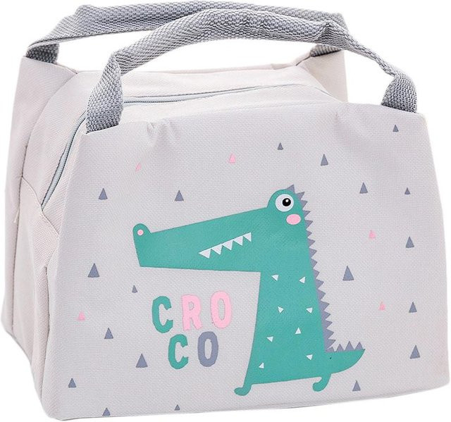 CosyHome Tragbare Wasserdichte Thermokühltasche Isolierte Lunchtasche in Beige und Grau - Bild 1
