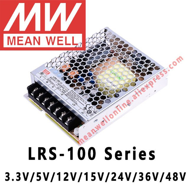 Mean Well LRS-100 Schaltnetzteil AC/DC 100W Einzelausgang in Silber - Bild 1