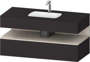 Duravit Einbauwaschtisch-Möbel-Set Qatego in Schwarz, B/T/H: 120 x 55 x 60 cm - Bild 1