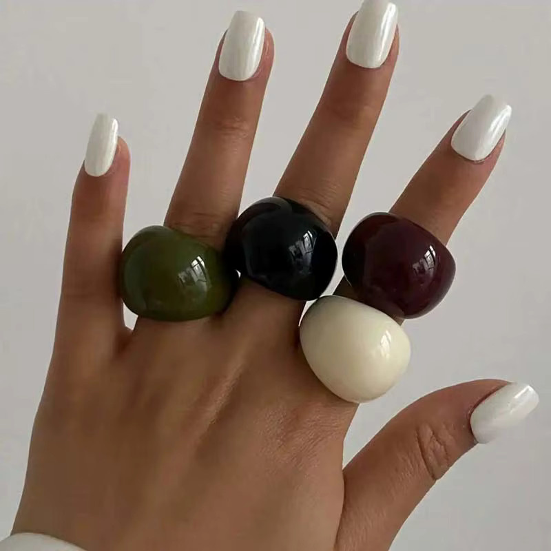 sharelucky Ringe, Kunststoff, Bunt, Damen, Vintage - Bild 3