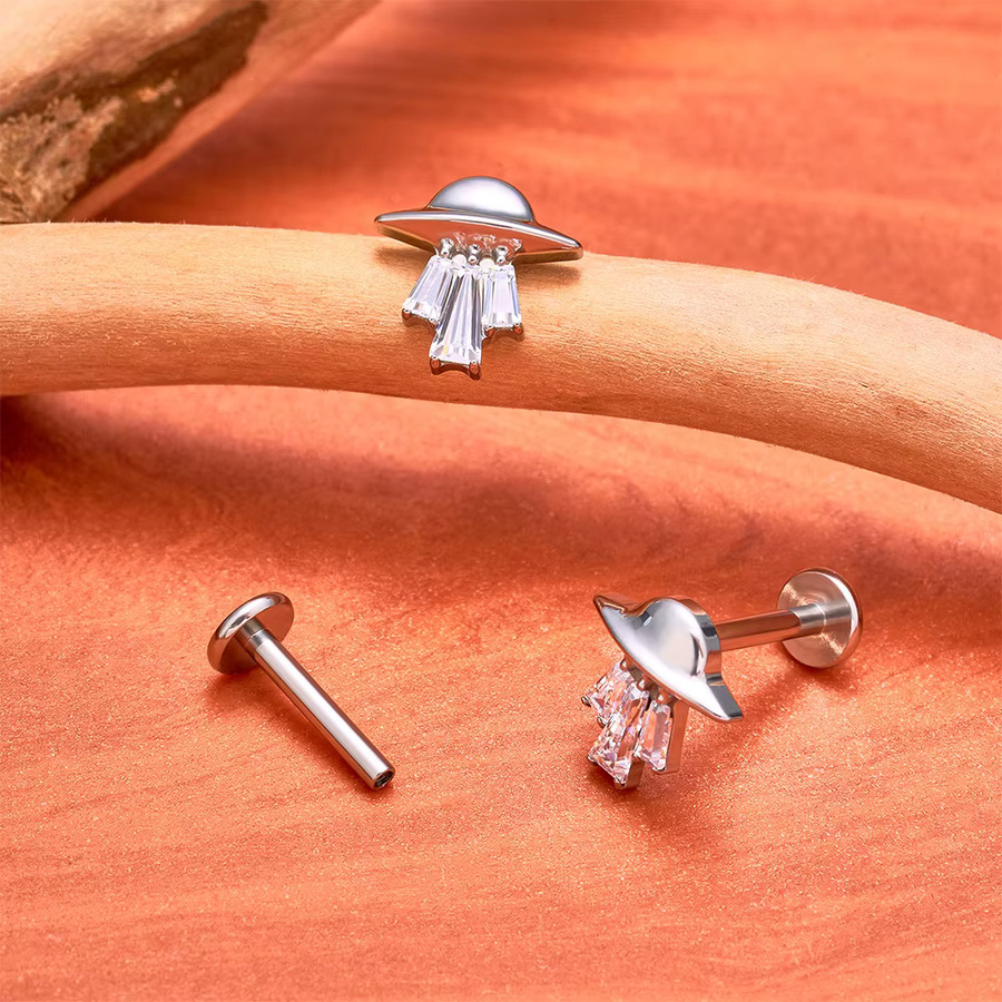UHERA Ohrstecker Titan, Halloween Geist Schere, Silber, Unisex - Bild 2