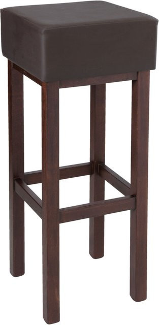 PULSIVA Barhocker Woody Set aus Buchenholz mit Polstersitz in Dunkelbraun, 2er Pack, B/T/H: 35 x 35 x 83 cm - Bild 1