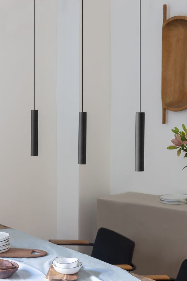 UMAGE Chimes Pendelleuchte aus Eiche und Schwarz mit LED-Technik - Bild 3