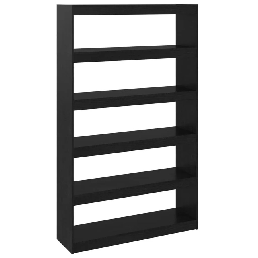 vidaXL Bücherregal und Raumteiler aus Massivholz Kiefer in Schwarz, B/T/H: 100 x 30 x 167,5 cm - Bild 2