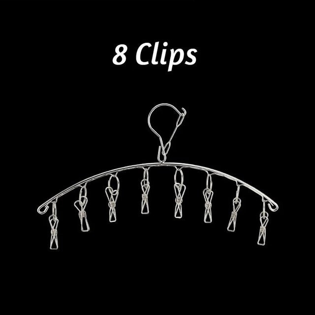 Yiran Furniture Wäscheständer aus Edelstahl mit Clips in Grau - Bild 1