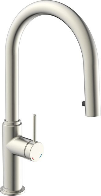 Schütte Spültischarmatur Blackpool für die Küche mit herausziehbarer Haarbrause in Edelstahloptik, Farbe: Silber, B/T/H: 44,0 x 24,0 x 11,0 cm - Bild 1