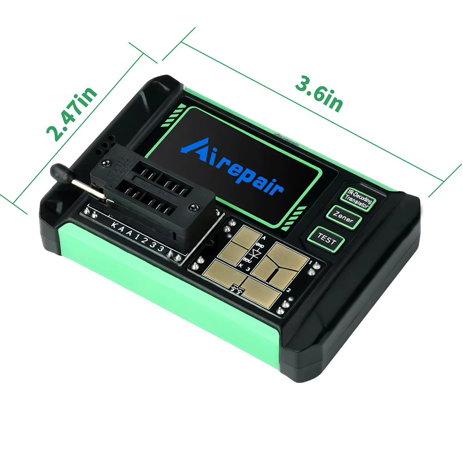 Gaqqee LCR-AR1 Transistortester mit 1,9-Zoll-Display, LCR ESR Meter für Dioden, Trioden, Kapazitäten, Widerstände sowie MOS FET NPN PNP SMD, Schwarz - Bild 3