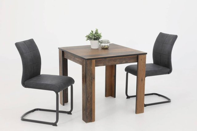 Hela Essgruppe Erika in Anthrazit und Schwarz aus Holzwerkstoff, B/H/T: 80 x 76 x 80 cm - Bild 1